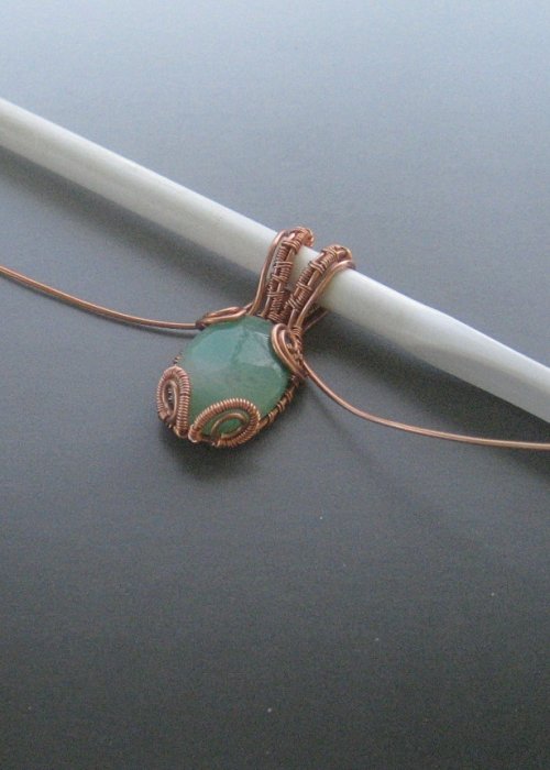 Dianna Biehl Mooses's Cabochon Woven Wire Pendant  - , Wire Weaving, Wire Wrapping, Wrapping, Wire Wrapping Jewelry, Weaving, Wire Weaving, Weaving Wire, 